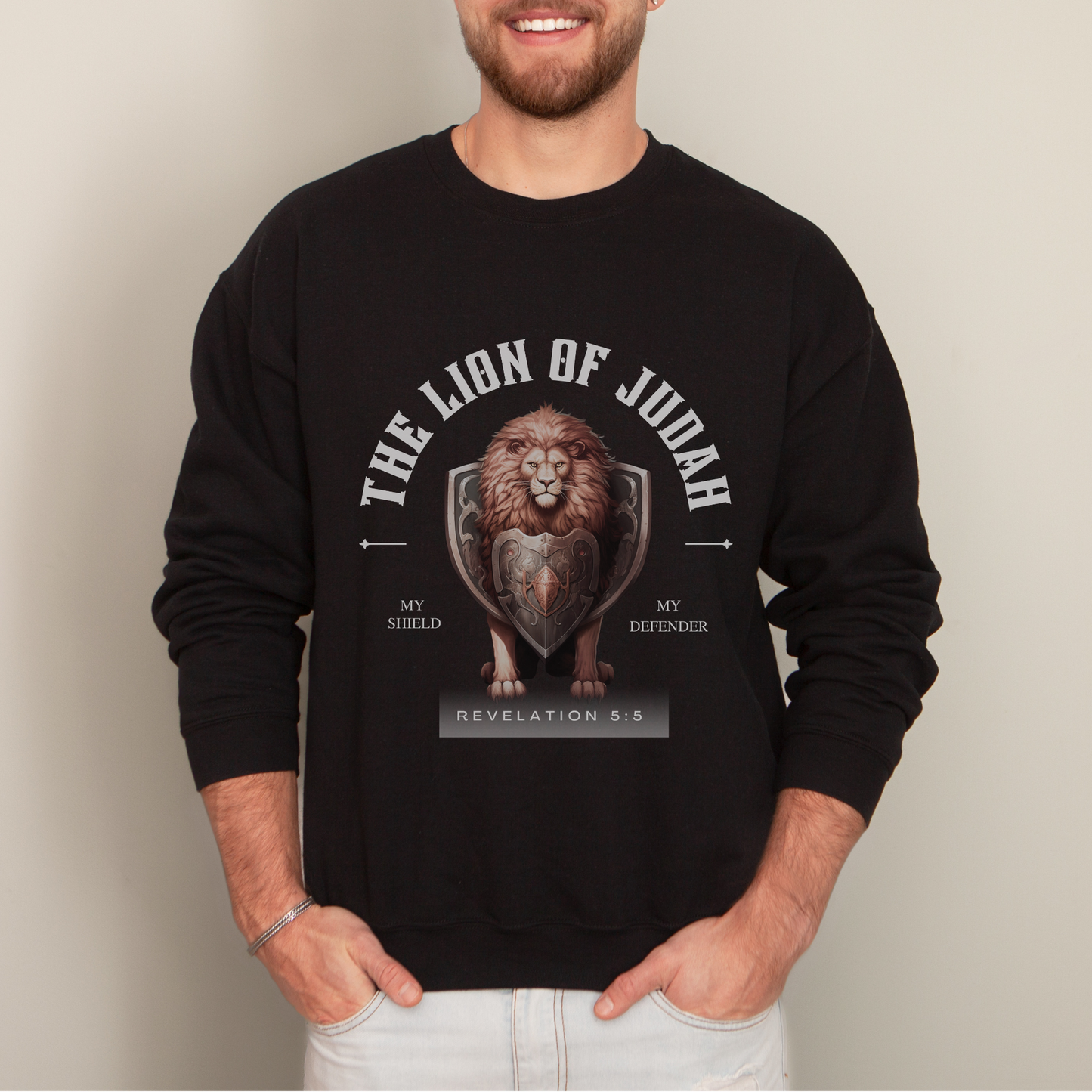 Lion Of Judah (My Shield & Defender) - Unisex Heavy Blend Crewneck/Sweatshirt