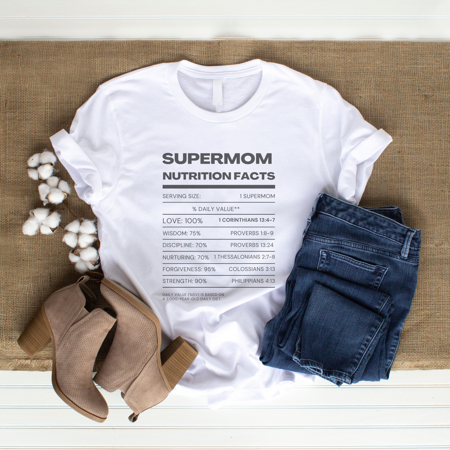 SUPERMOM I Nutrition Facts - Jersey Short Sleeve Tee