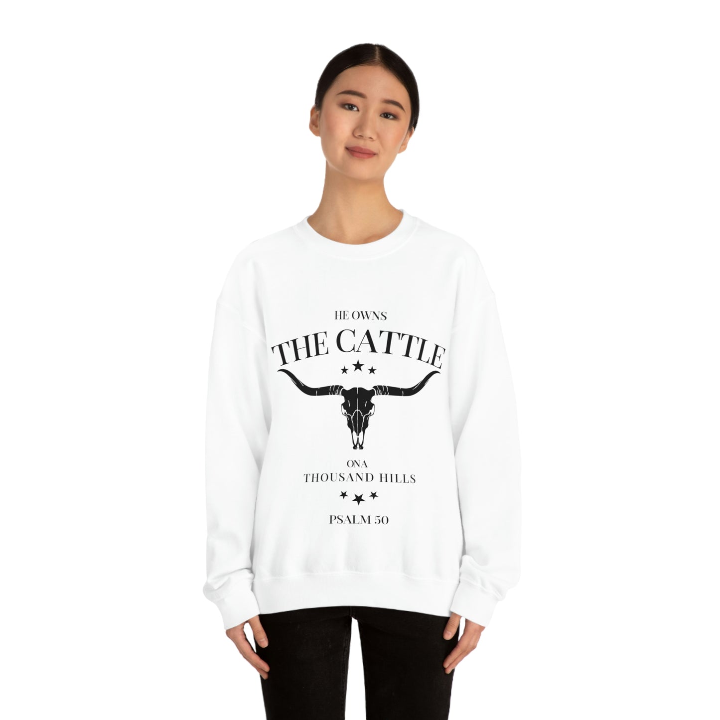 He Owns The Cattle - Unisex heavy blend crewneck sweatshirt