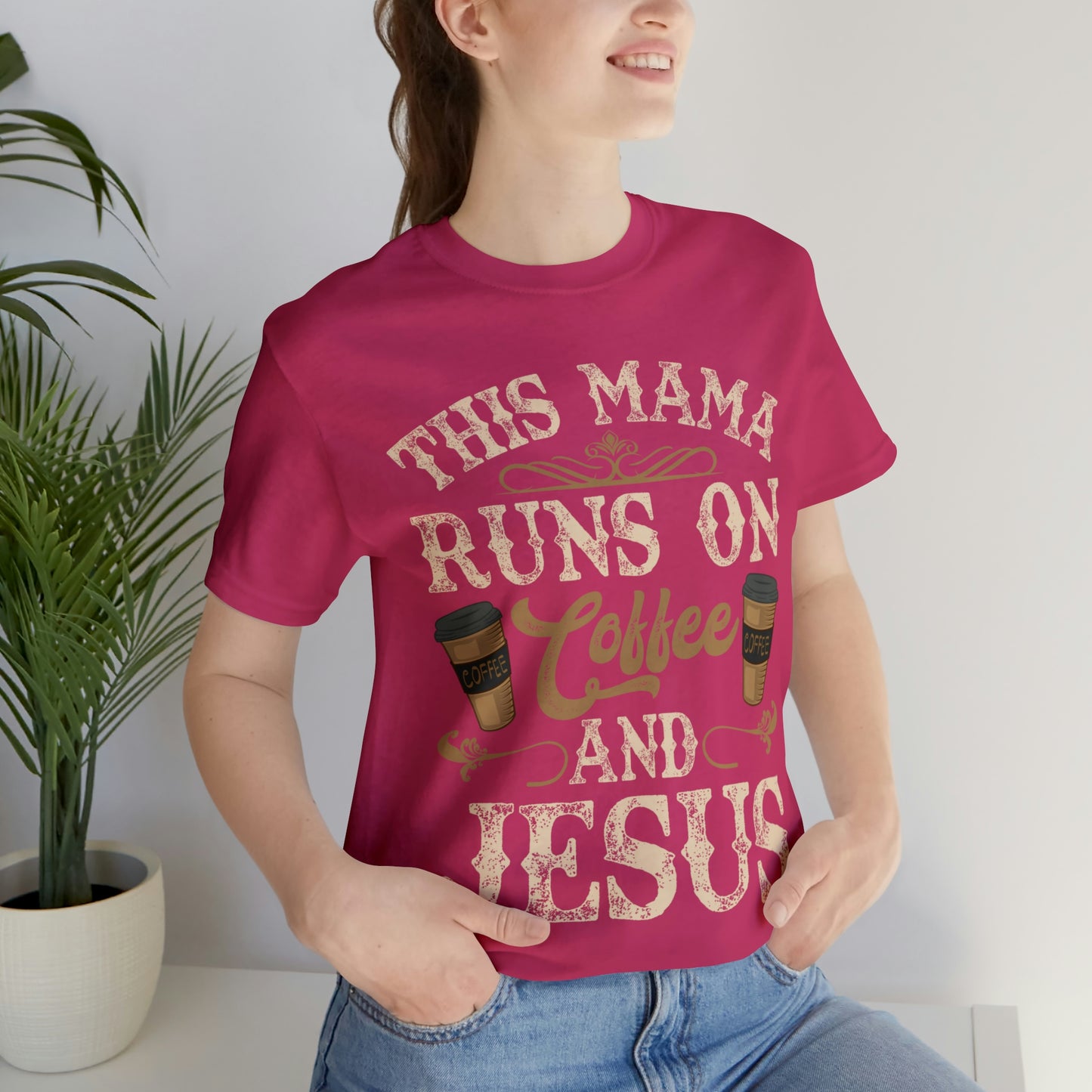 MOM'S LIFE I Coffee & Jesus  -  Jersey Short Sleeve Tee
