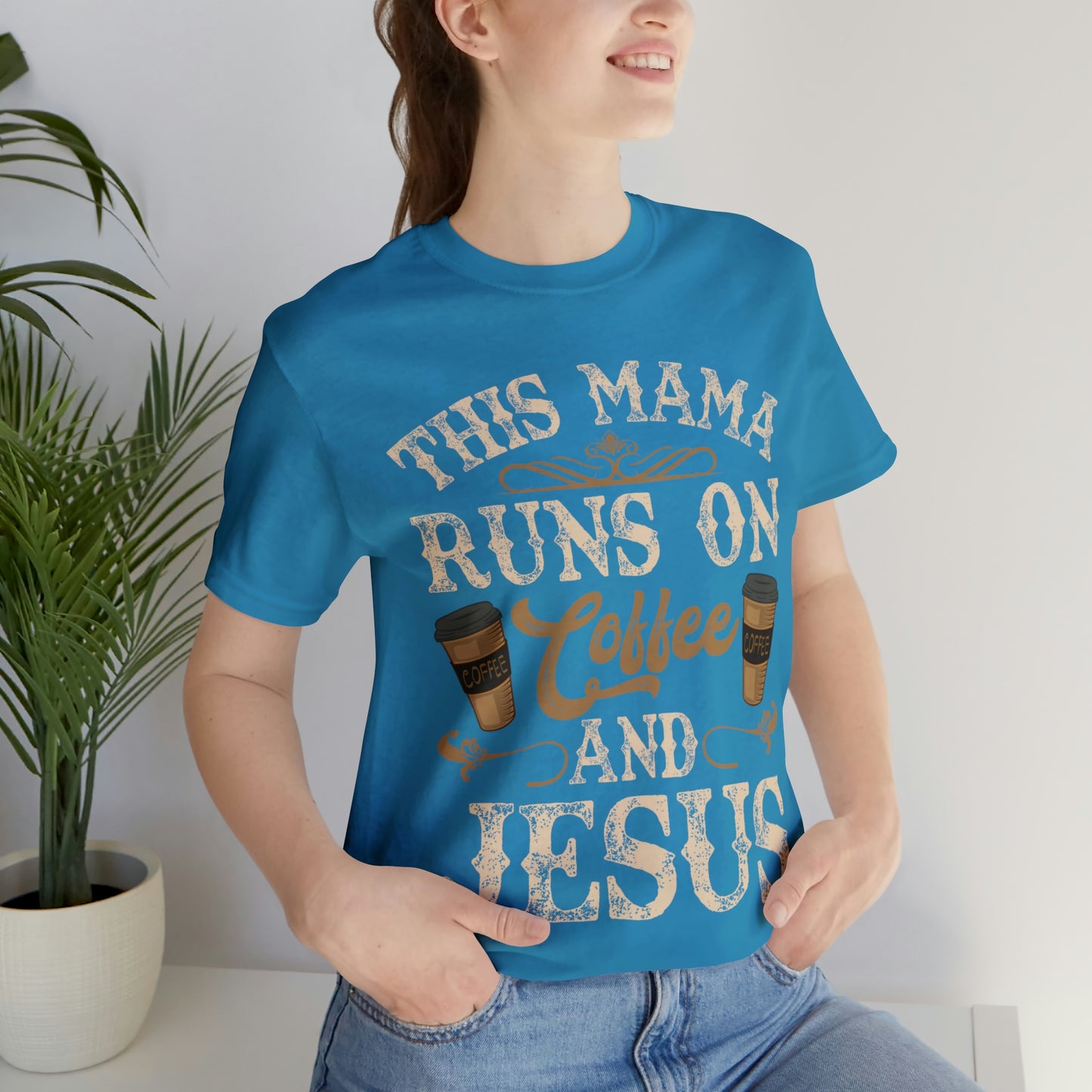 MOM'S LIFE I Coffee & Jesus  -  Jersey Short Sleeve Tee