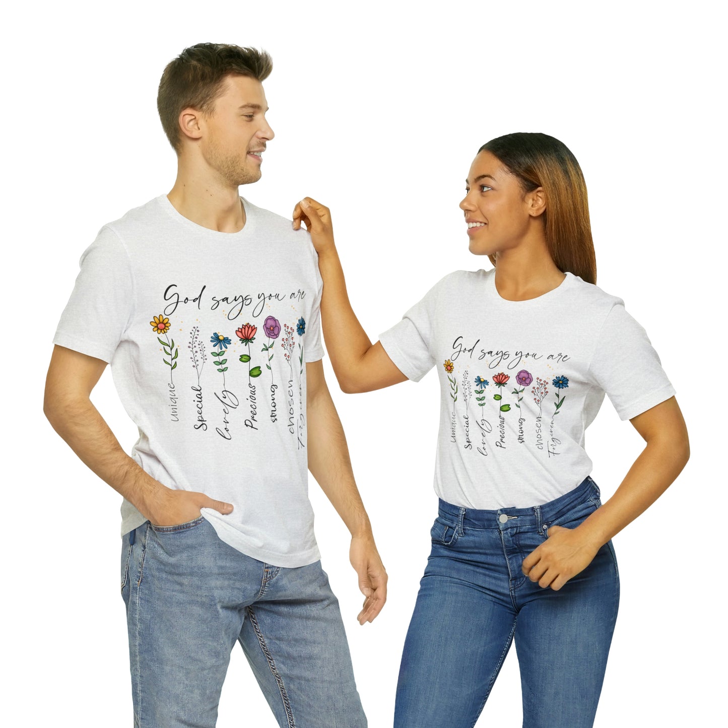 God Says - Beautiful Inspirational Women T-Shirt - Crew Neck T-Shirt