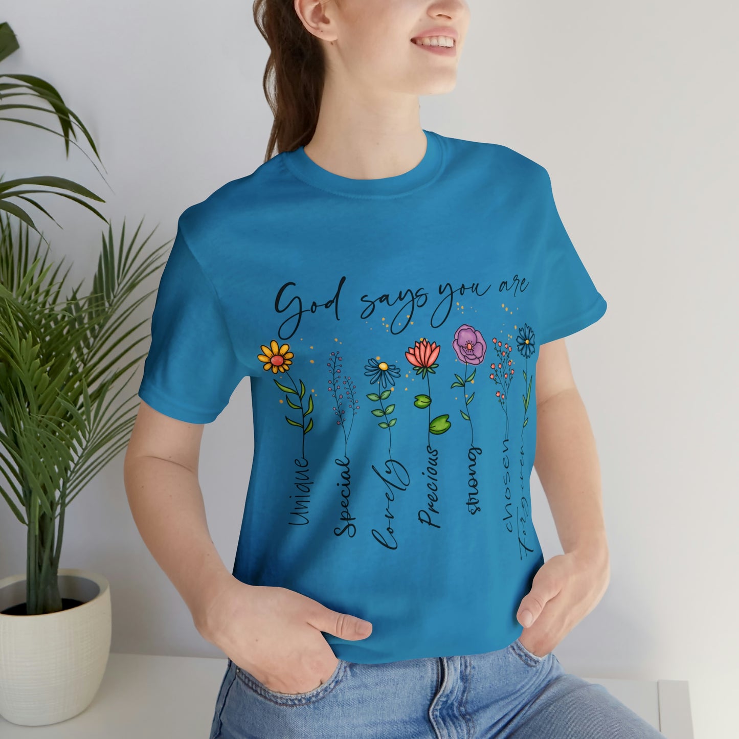 God Says - Beautiful Inspirational Women T-Shirt - Crew Neck T-Shirt