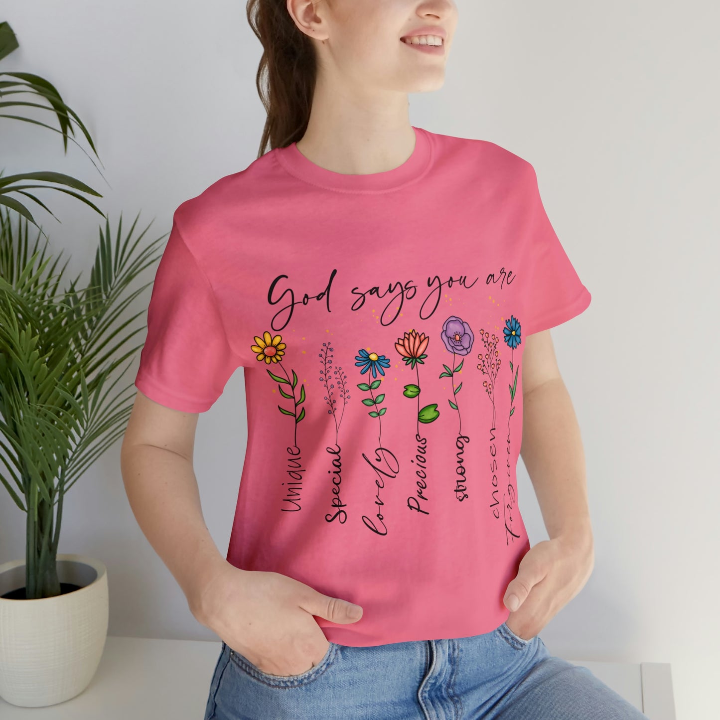 God Says - Beautiful Inspirational Women T-Shirt - Crew Neck T-Shirt