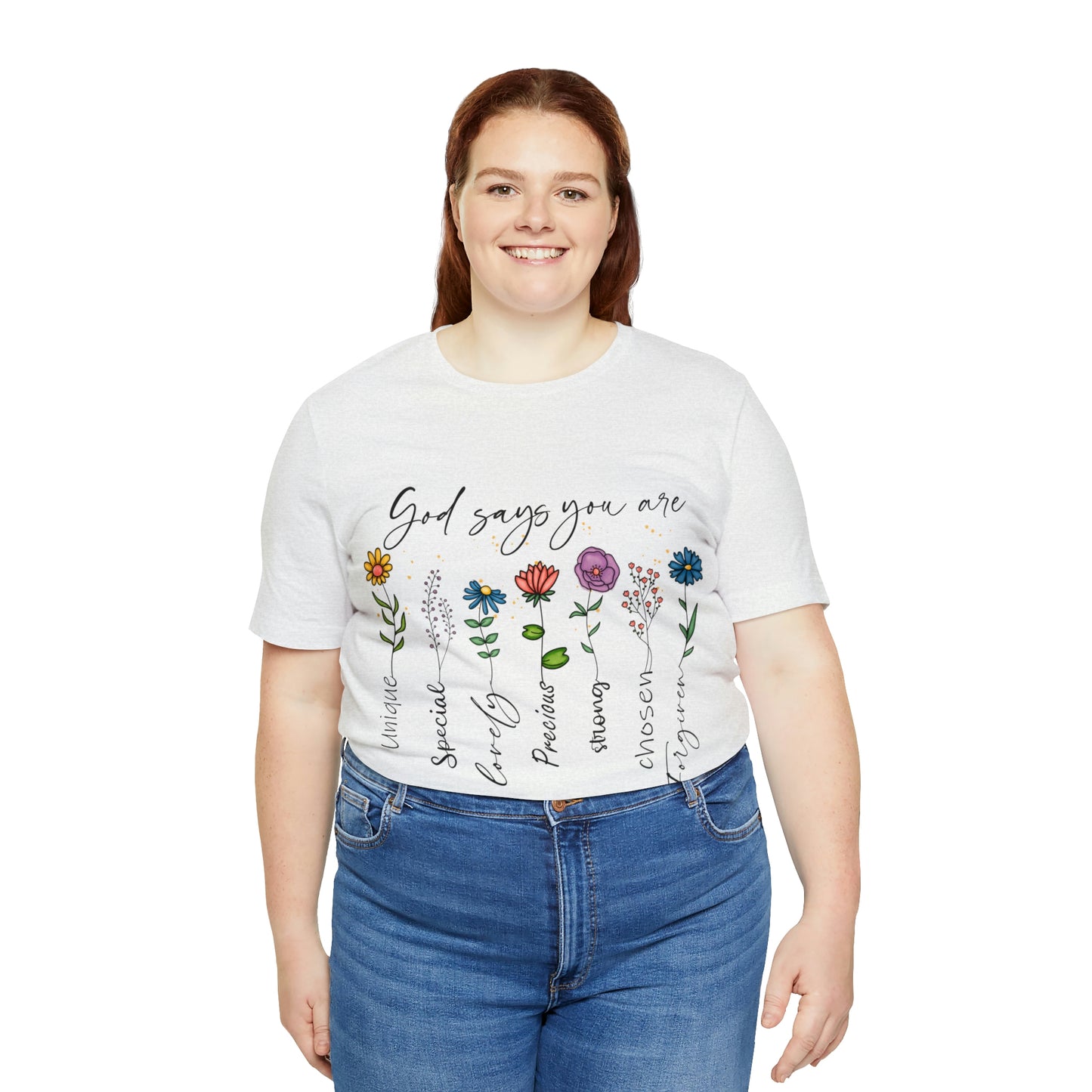 God Says - Beautiful Inspirational Women T-Shirt - Crew Neck T-Shirt