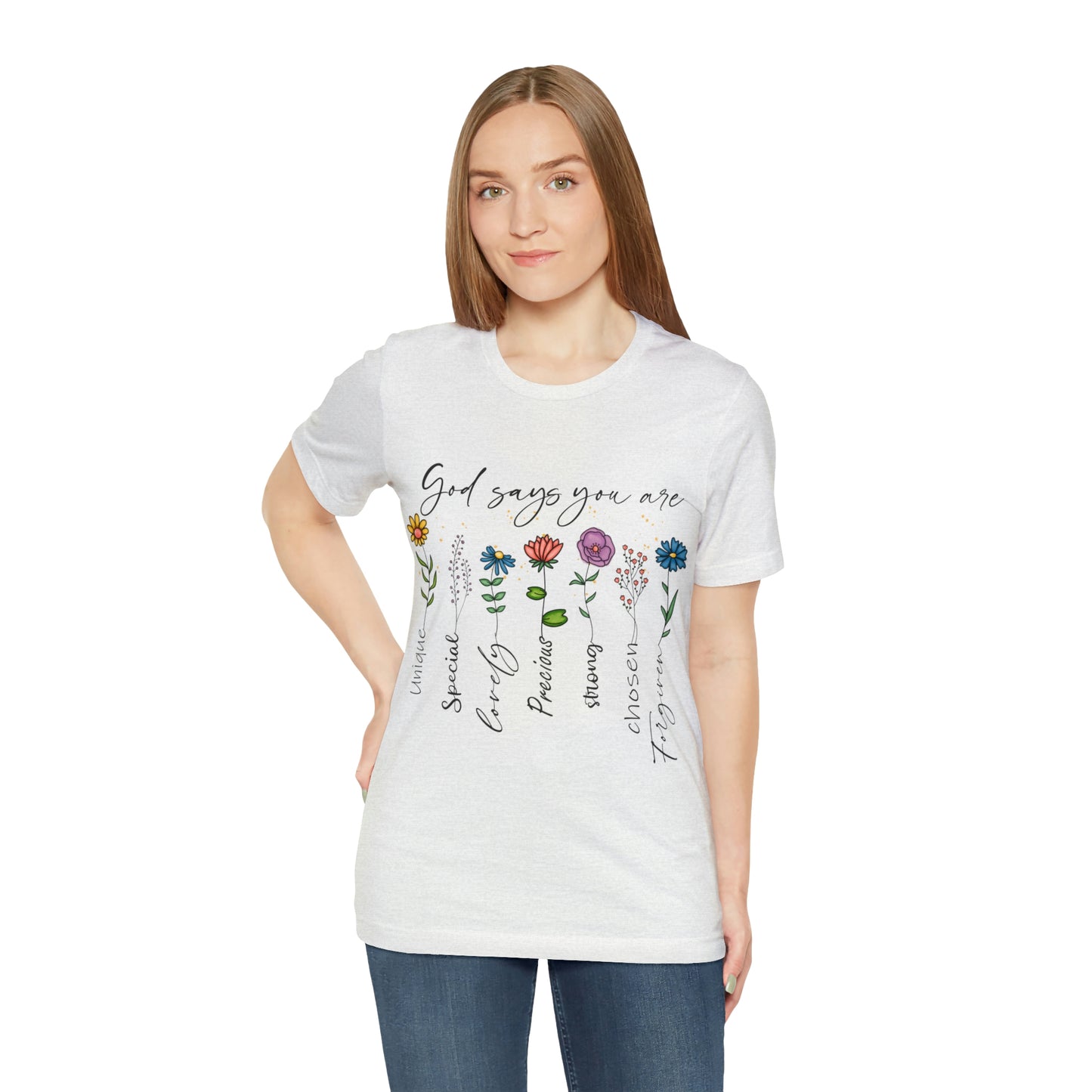 God Says - Beautiful Inspirational Women T-Shirt - Crew Neck T-Shirt