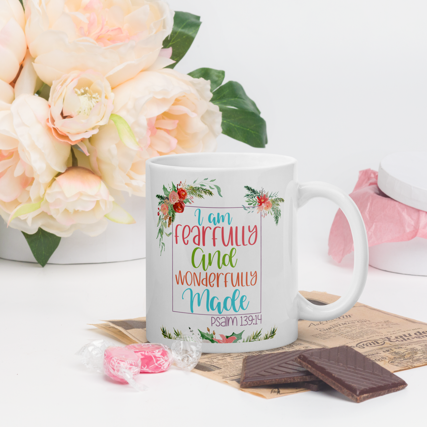 Psalm 139:14 - White glossy mug