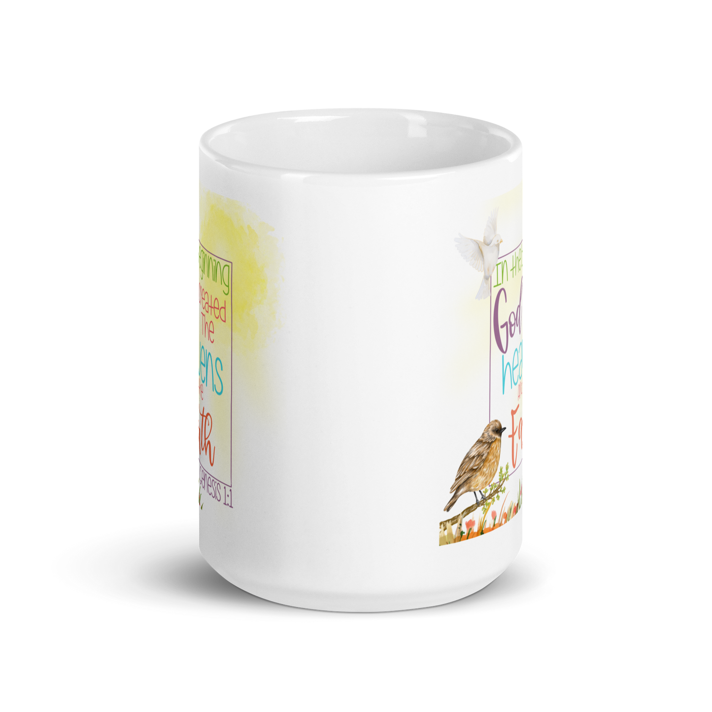 Genesis 1:1 - White glossy mug