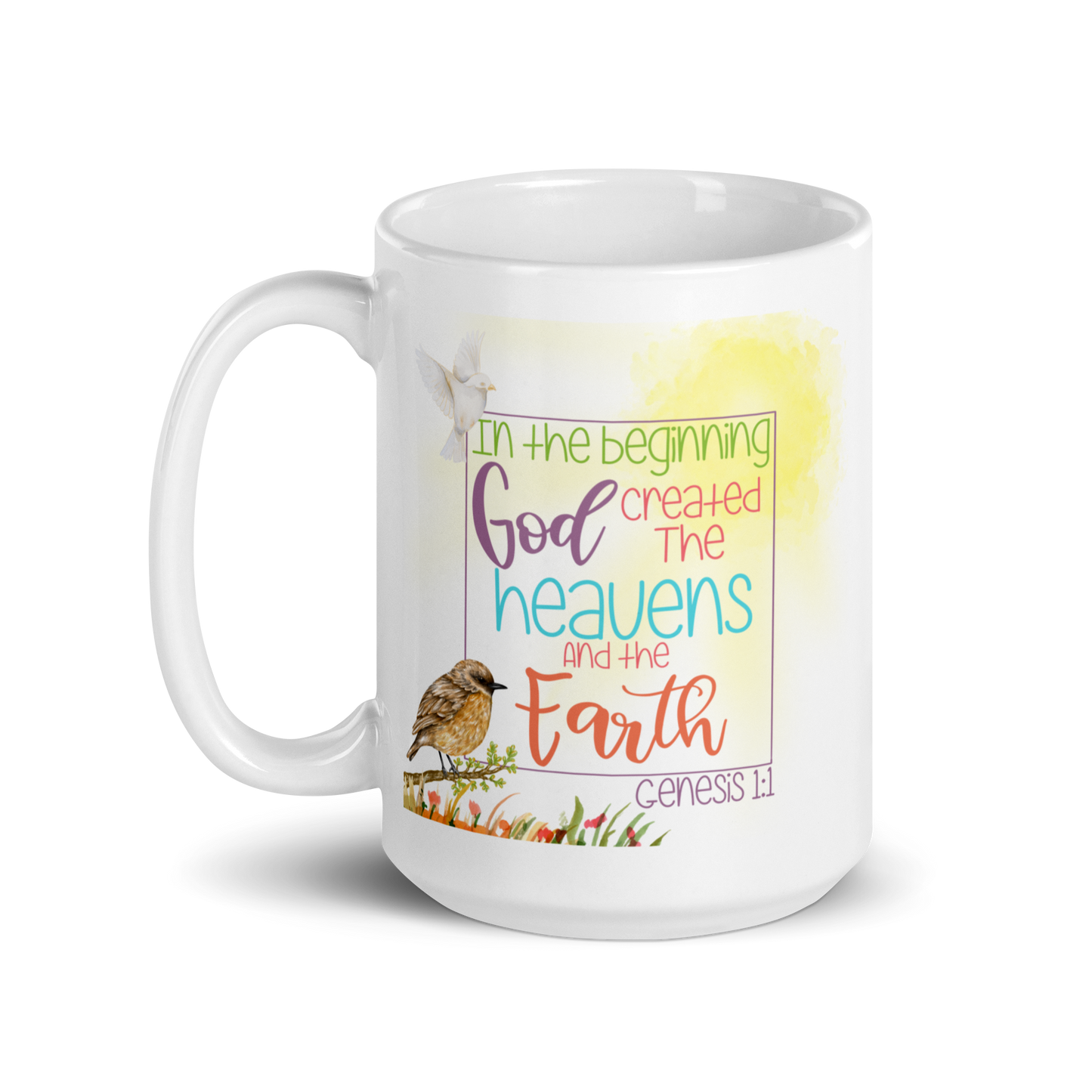 Genesis 1:1 - White glossy mug