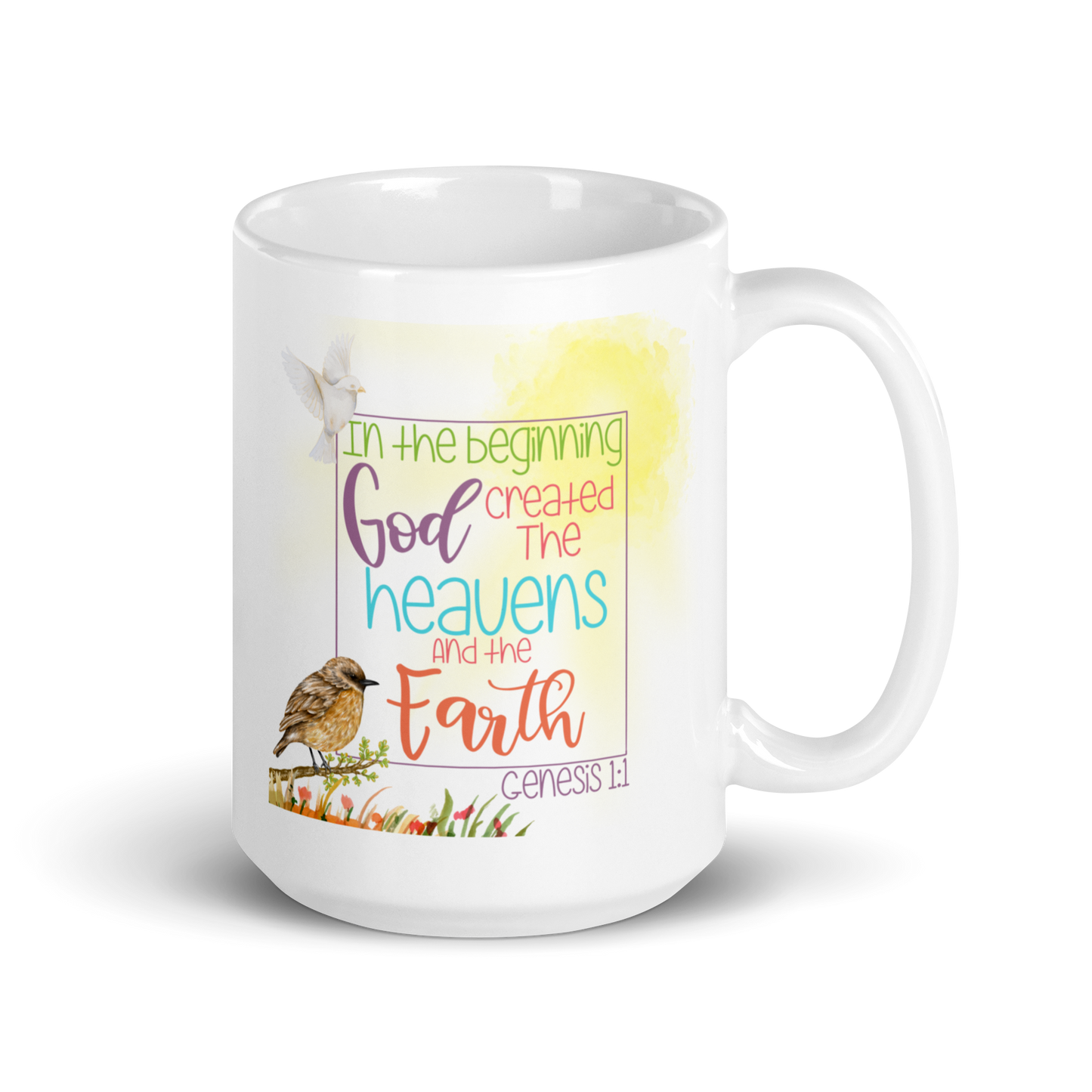 Genesis 1:1 - White glossy mug