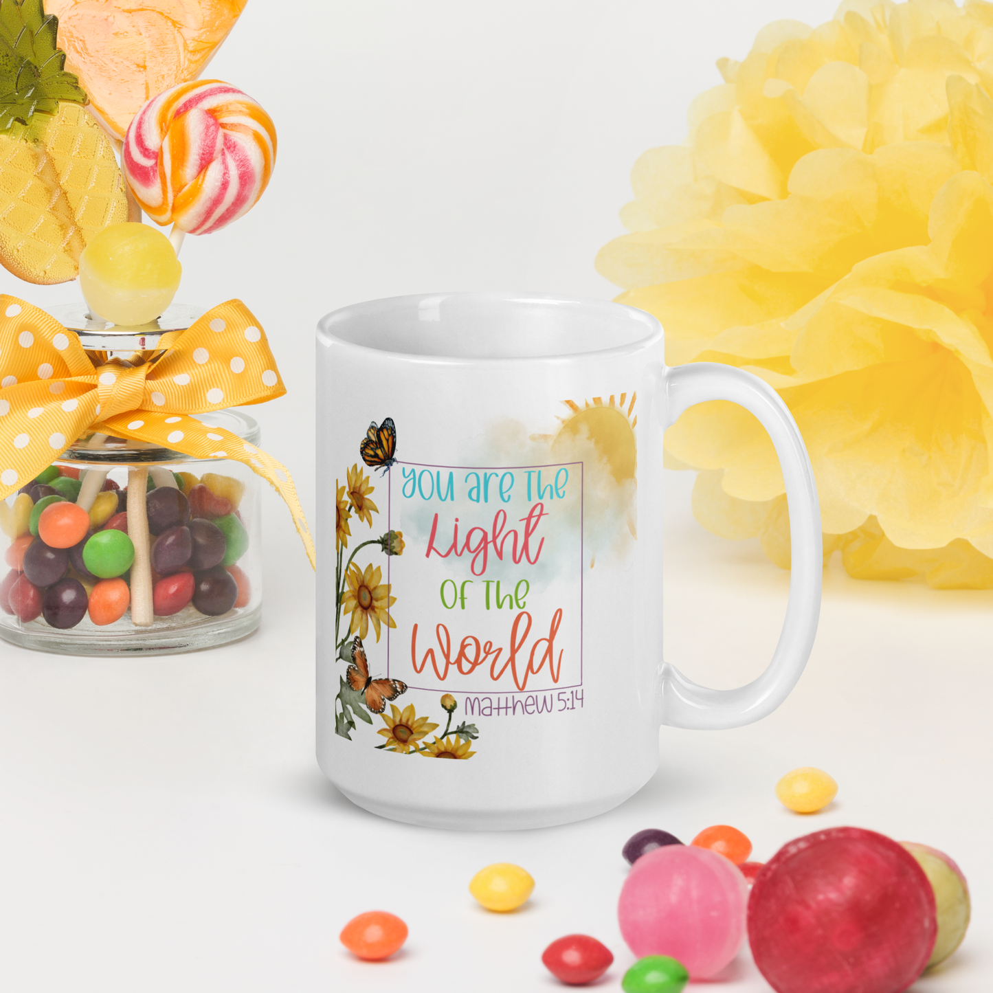 Matthew 5:14 - White glossy mug