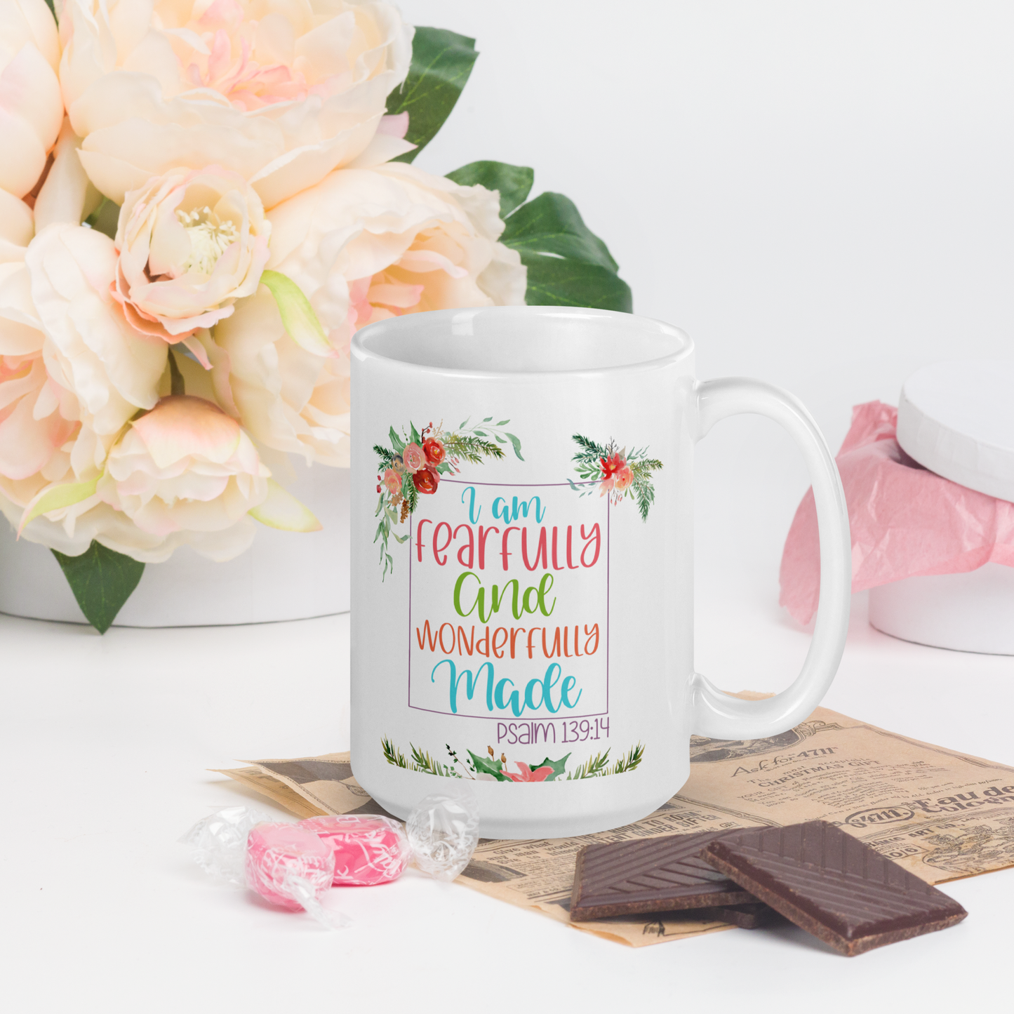 Psalm 139:14 - White glossy mug